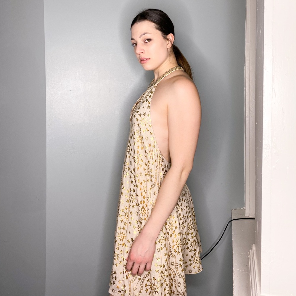 UO Gold Foil Stars Dress